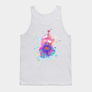 Stylized Watercolor Flower Tank Top